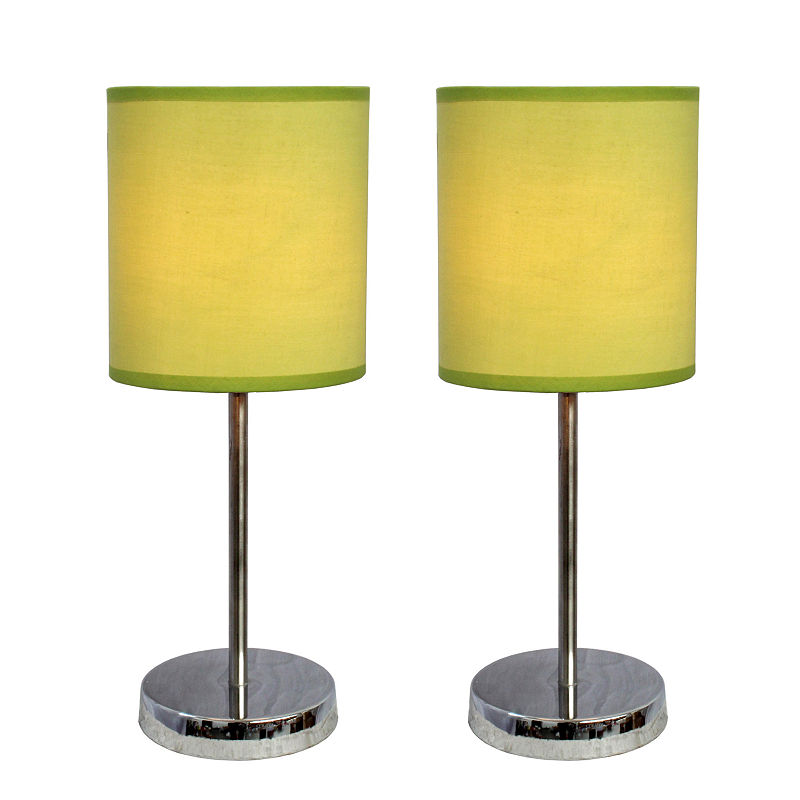 Simple Designs 2-Pc. Metal Table Lamp, Green