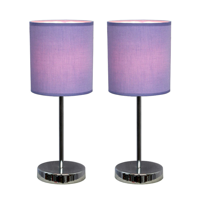 Simple Designs 2-Pc. Metal Table Lamp, Purple
