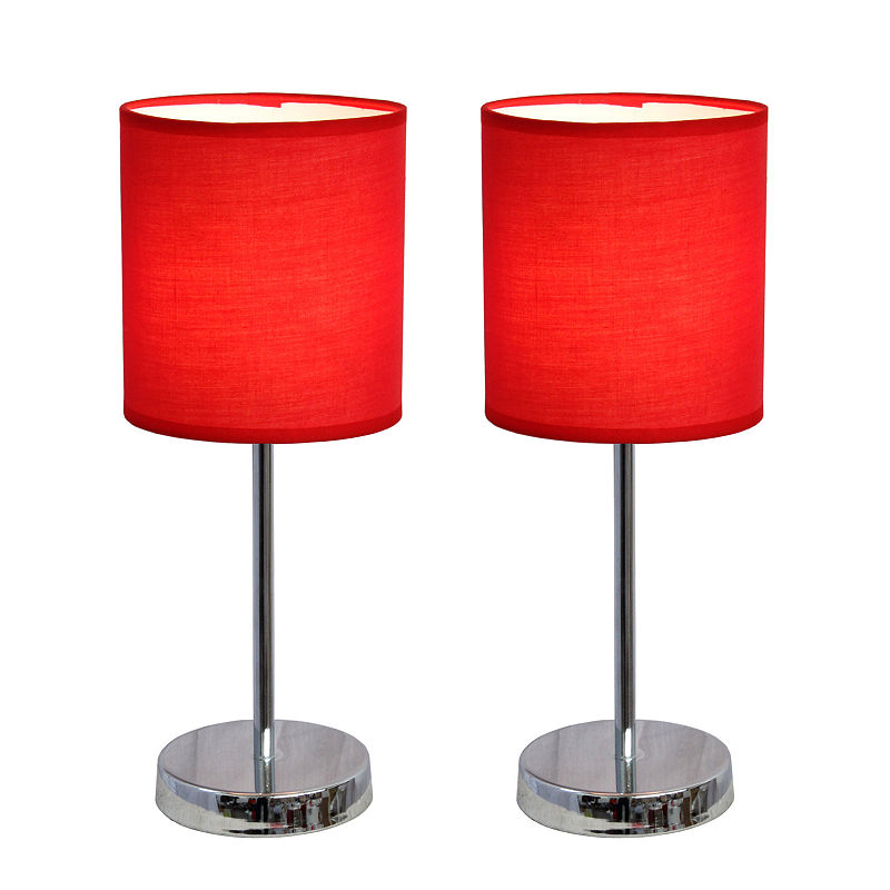 Simple Designs 2-Pc. Metal Table Lamp, Red