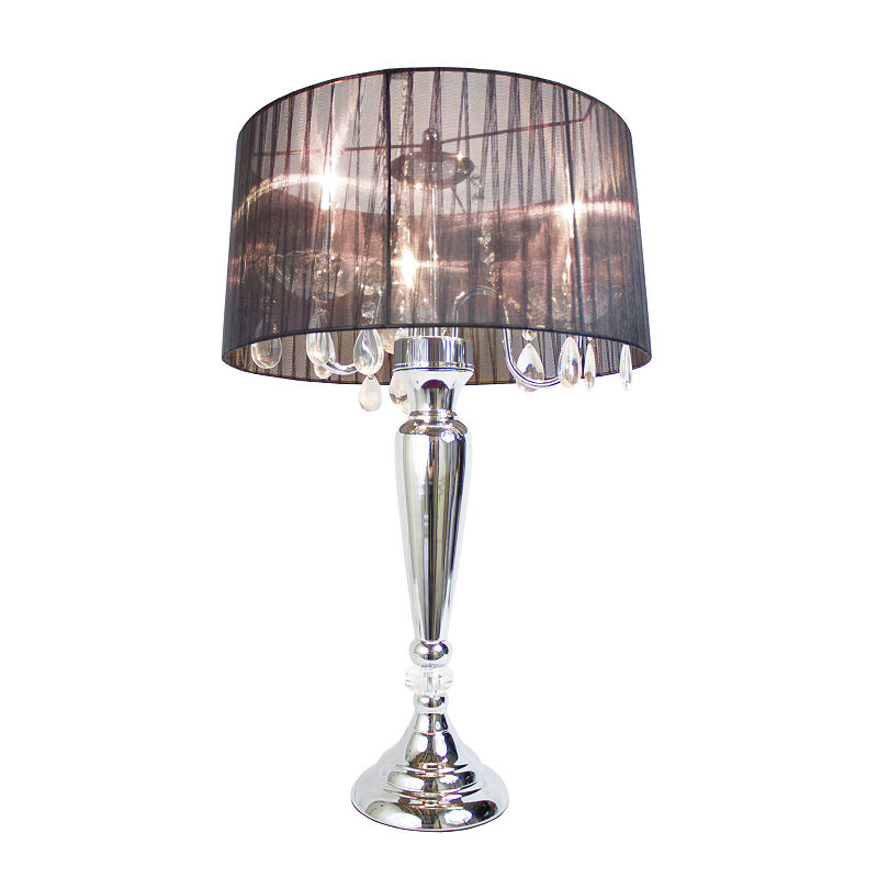 Elegant Designs Metal Table Lamp, Black