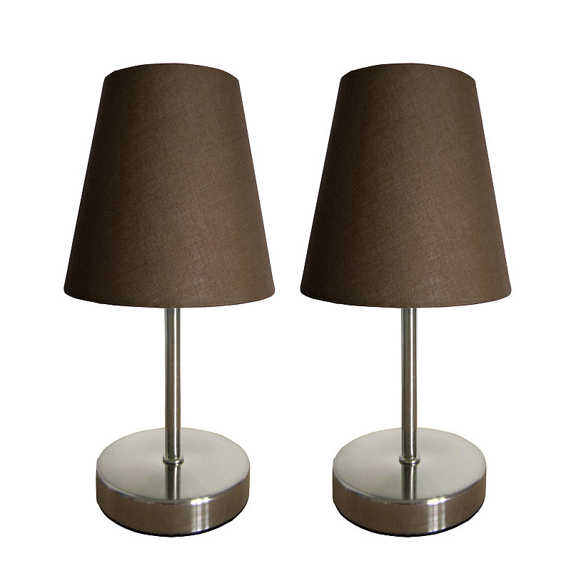 Simple Designs 2-Pc. Metal Table Lamp, Brown