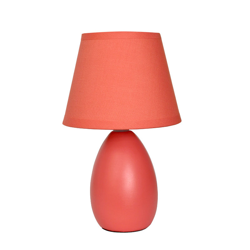 Simple Designs Ceramic Table Lamp, Orange