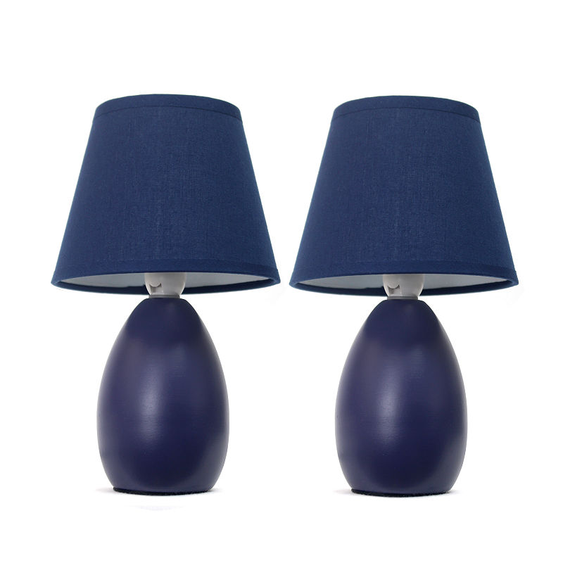 Simple Designs 2-Pc. Ceramic Table Lamp, Blue