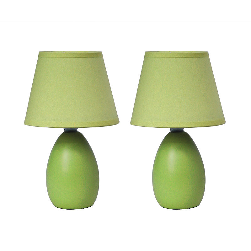 Simple Designs 2-Pc. Ceramic Table Lamp, Green