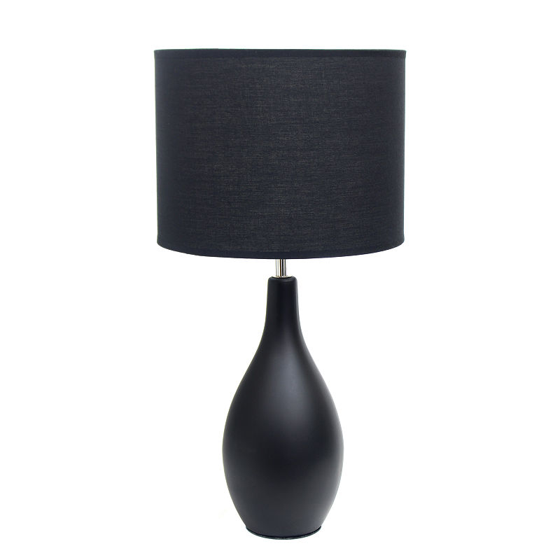 Simple Designs Ceramic Table Lamp, Black