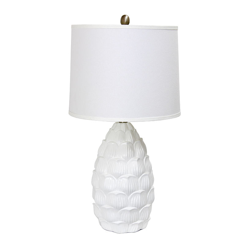 Elegant Designs Resin Table Lamp, White