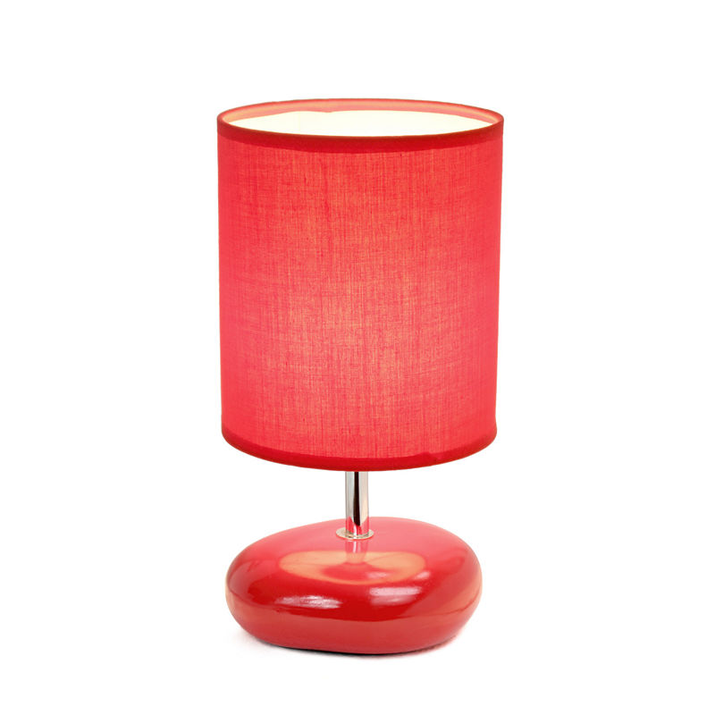 Simple Designs Ceramic Table Lamp, Red