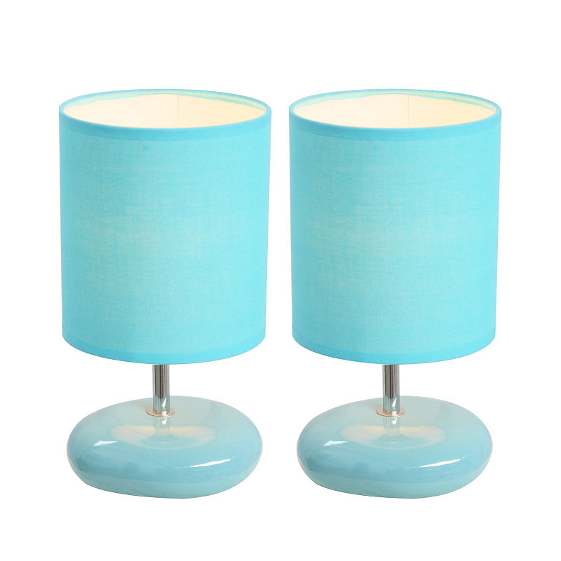 Simple Designs 2-Pc. Ceramic Table Lamp, Blue