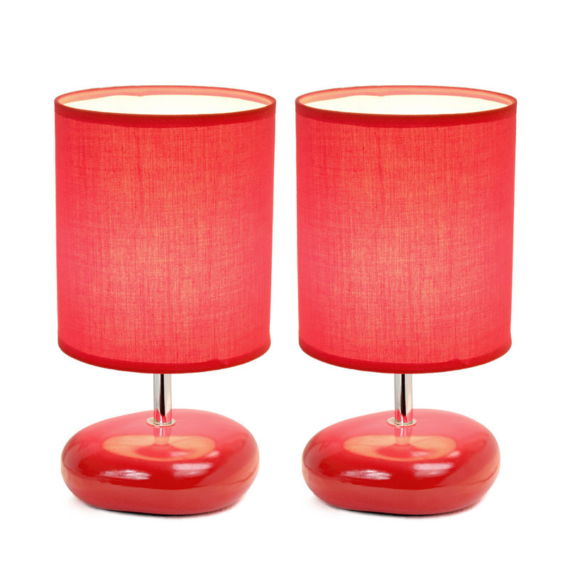 Simple Designs 2-Pc. Ceramic Table Lamp, Red