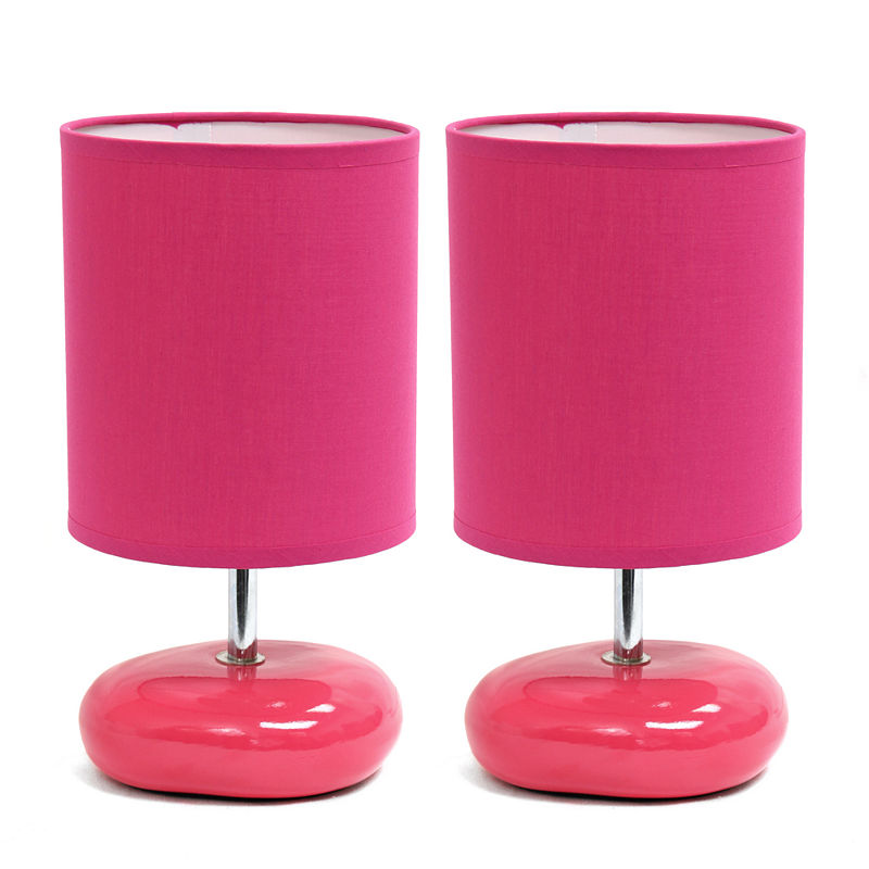Simple Designs 2-Pc. Ceramic Table Lamp, Pink