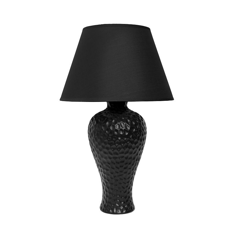 Simple Designs Ceramic Table Lamp, Black
