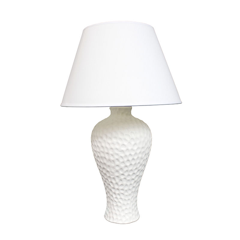 Simple Designs Ceramic Table Lamp, White