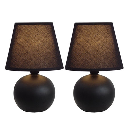 Simple Designs 2-pc. Ceramic Table Lamp, One Size , Black