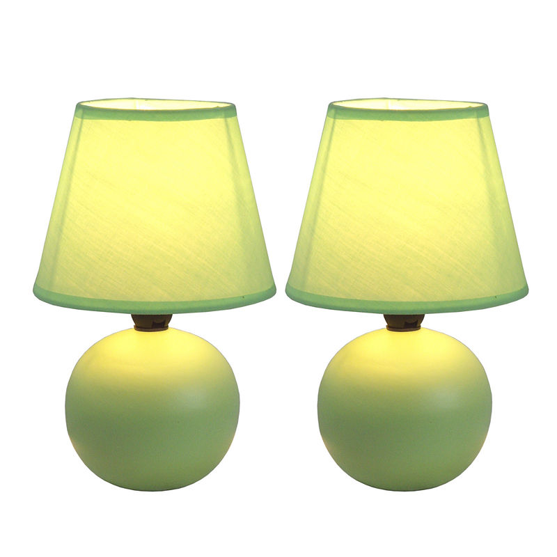 Simple Designs 2-Pc. Ceramic Table Lamp, Green