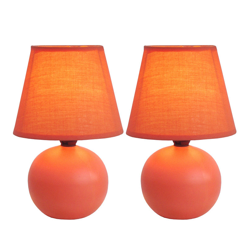 Simple Designs 2-Pc. Ceramic Table Lamp, Orange
