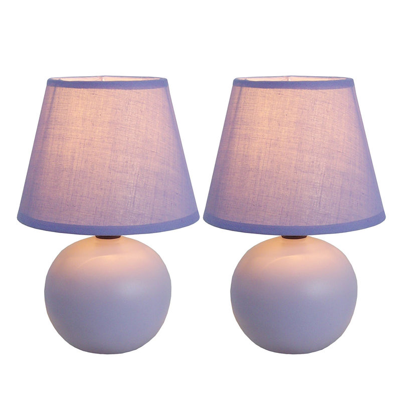 Simple Designs 2-Pc. Ceramic Table Lamp, Purple
