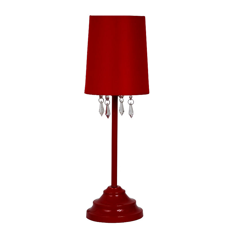 Simple Designs Metal Table Lamp, Red
