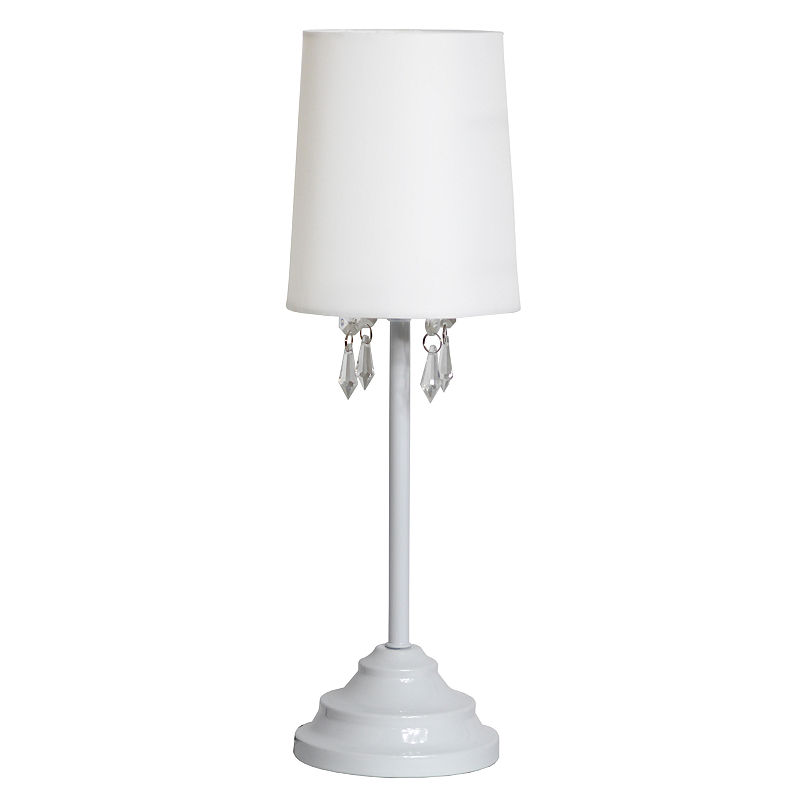Simple Designs Metal Table Lamp, White