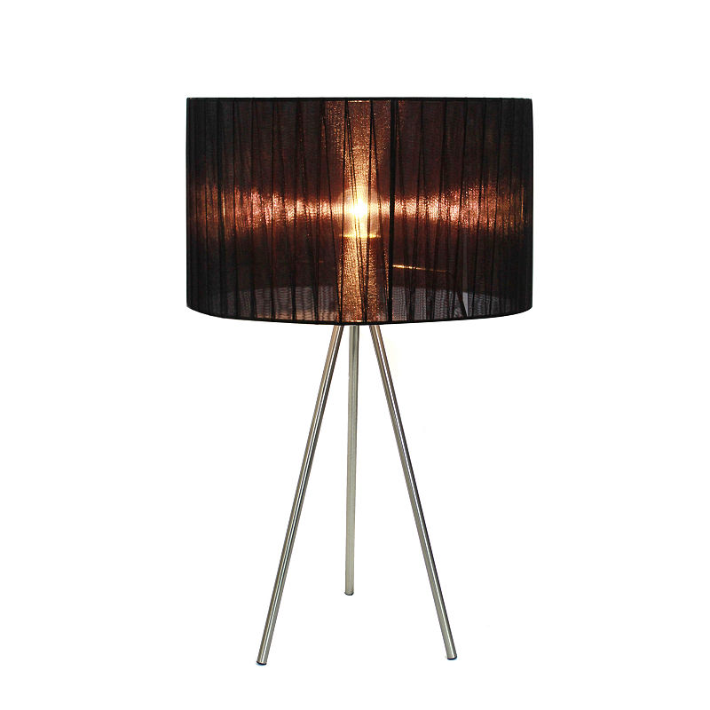 Simple Designs Metal Table Lamp, Black