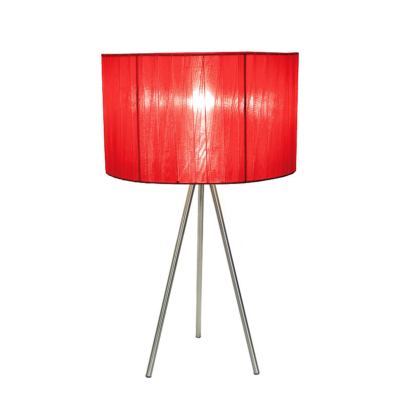 Simple Designs Metal Table Lamp, Red