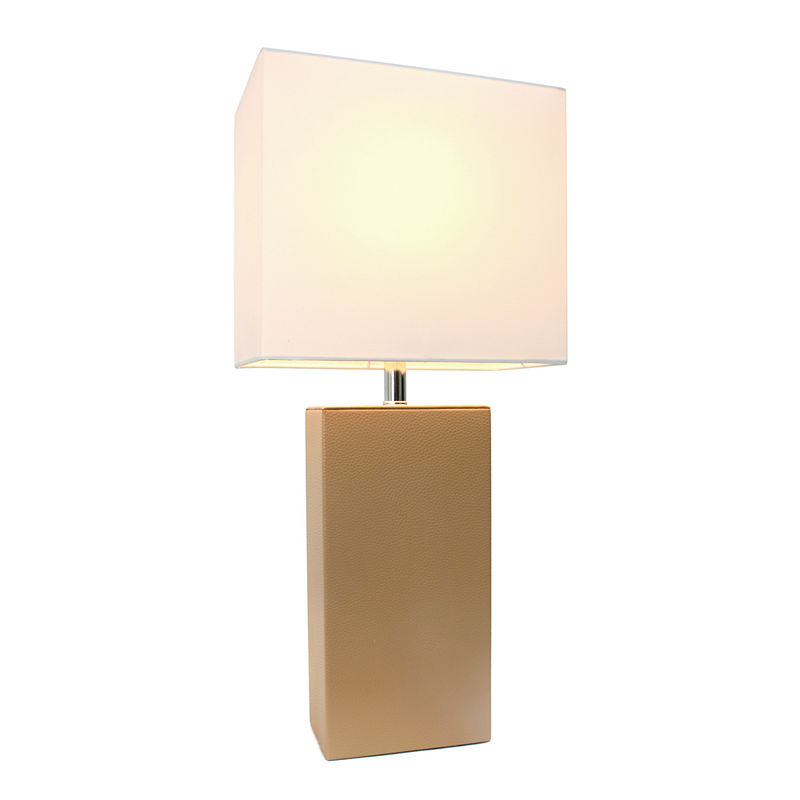 Elegant Designs Manufactured Wood Table Lamp, Beige