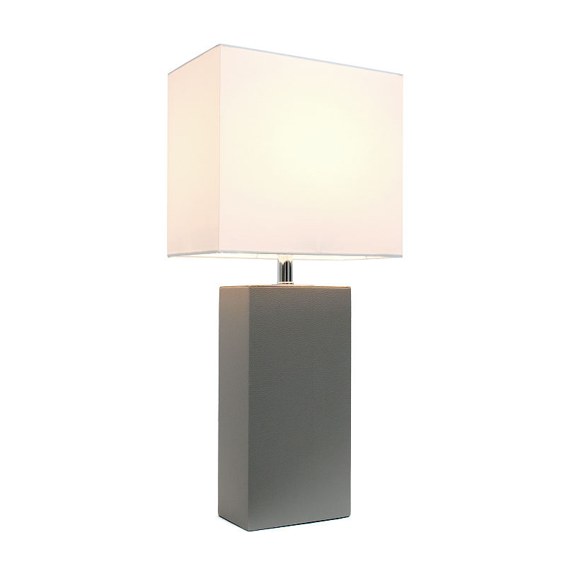Elegant Designs Manufactured Wood Table Lamp, Gray