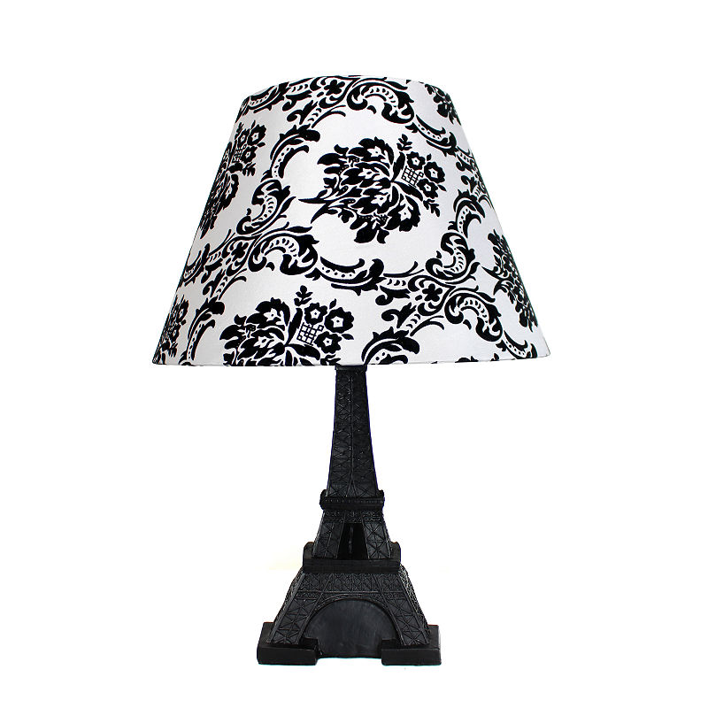 Simple Designs Manufactured Wood Table Lamp, Black