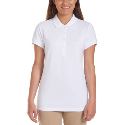 womens white collared polo shirt