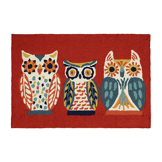Liora Manne Frontporch What A Hoot Hand Tufted Washable Indoor Outdoor Rectangular Accent Rug