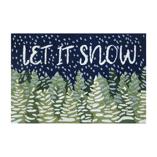 Liora Manne Frontporch Let It Snow Hand Tufted Washable Indoor Outdoor Rectangular Accent Rug