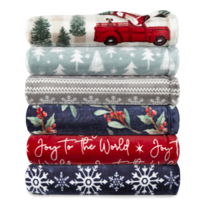 North Pole Trading Co. Holiday Velvet Plush Throw