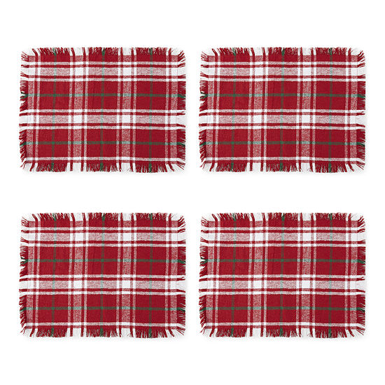 North Pole Trading Good Tidings 4-pc. Red Plaid Placemat