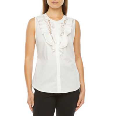 liz claiborne womens round neck sleeveless blouse