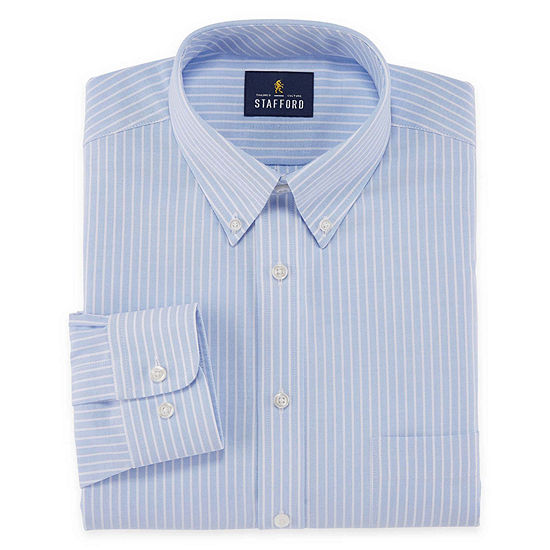 Stafford Mens Wrinkle Free Oxford Button Down Collar Athletic Fit Dress Shirt - JCPenney