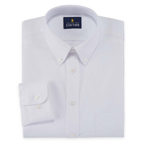 Stafford Travel Wrinkle-Free Stretch Oxford Long-Sleeve Dress Shirt