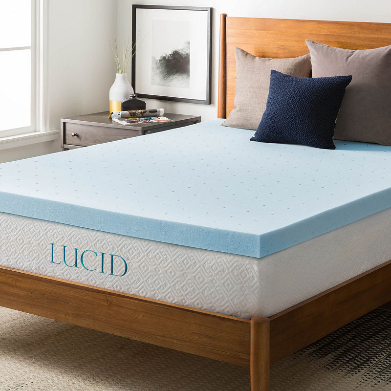 Lucid 3  Gel Memory Foam Mattress Topper  Queen