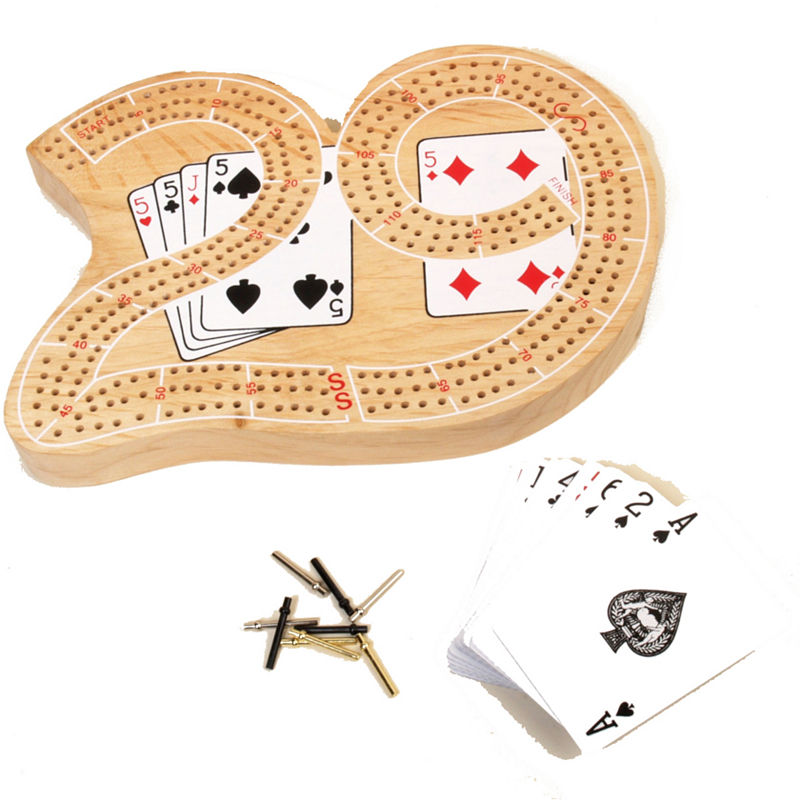 UPC 025766000293 product image for 29 Wood Cribbage W Playing Cards & Metal Pegs | upcitemdb.com