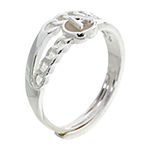 Sparkle Allure Initial Mother Of Pearl 14K Gold Over Brass Round Band