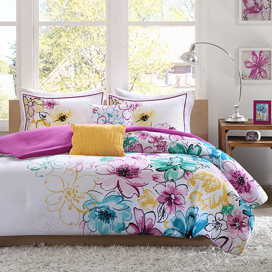 Intelligent Design Ashley Floral Comforter Set Color Blue