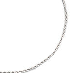 14K White Gold  2.5mm Hollow Rope Chain Necklace