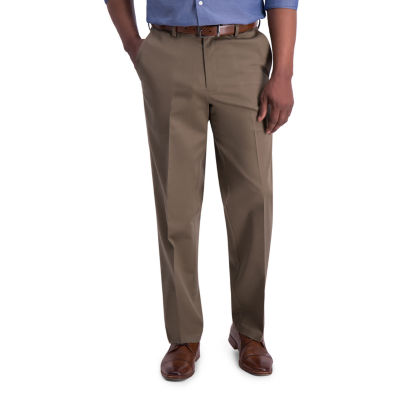 khaki flat front pants