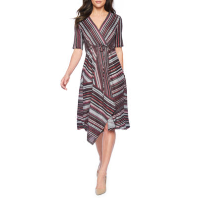 danny & nicole short sleeve fit & flare dress
