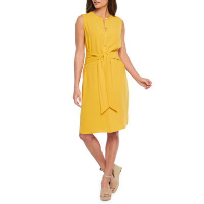 sleeveless midi shirt dress