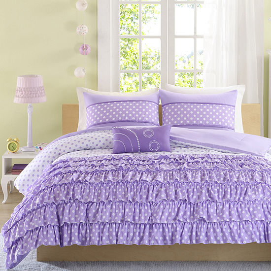 Mi Zone Ellen Ruffled Polka Dot Comforter Set