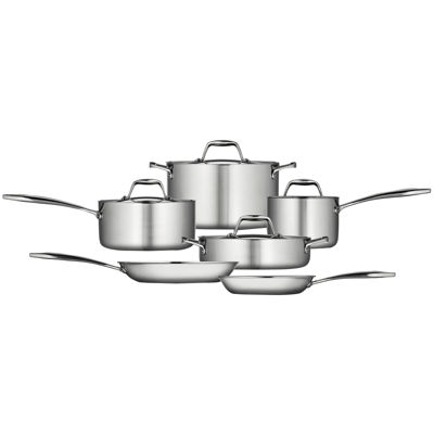 Tramontina Gourmet 10-pc. Tri-Ply Clad 18/10 Stainless Steel Induction-Ready Cookware Set