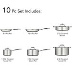 Tramontina Gourmet 10-pc. Tri-Ply Clad 18/10 Stainless Steel Induction-Ready Cookware Set