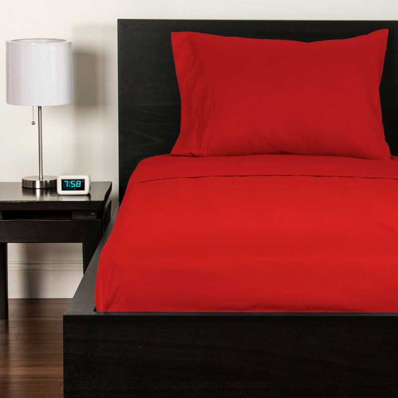 Crayola Scarlet Microfiber Sheet Set, Queen, Red