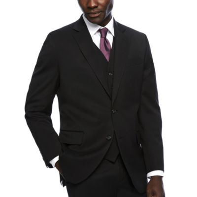 Stafford Mens Stretch Classic Fit Suit Jacket, Color Black JCPenney