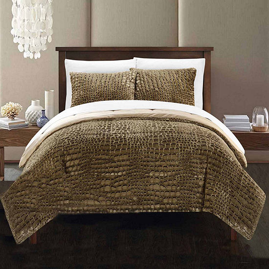 Chic Home Alligator 3-pc. Midweight Reversible Comforter Set