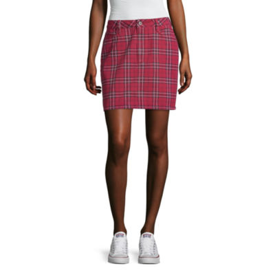 tartan denim skirt